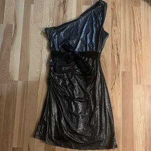 Silver One Shoulder Dress